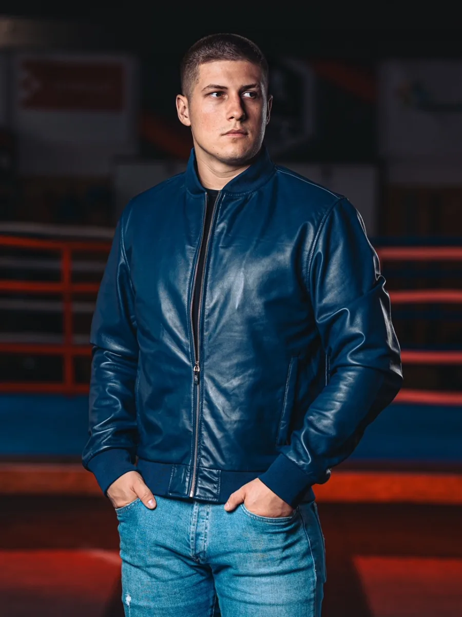Rocky Bomber 2.0 Navy Blue – Pánský kožený bomber - Obrázek 6