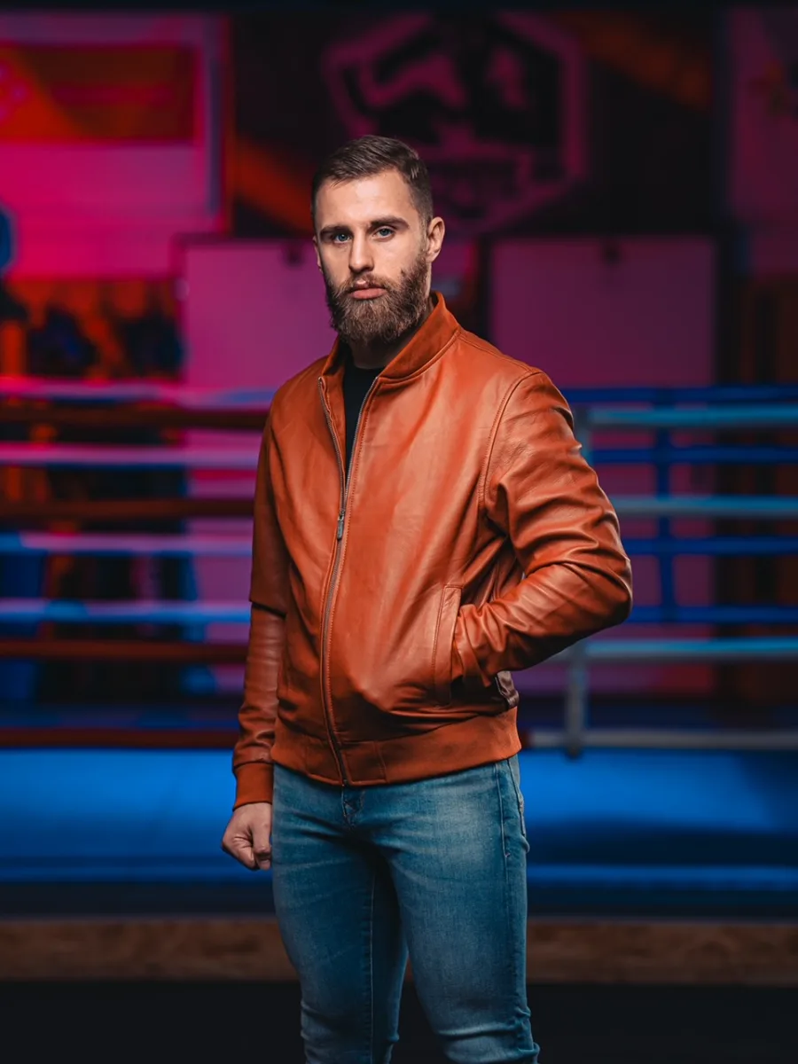 Rocky Bomber cognac 2.0 – Pánský kožený bomber koňakový - Obrázek 8