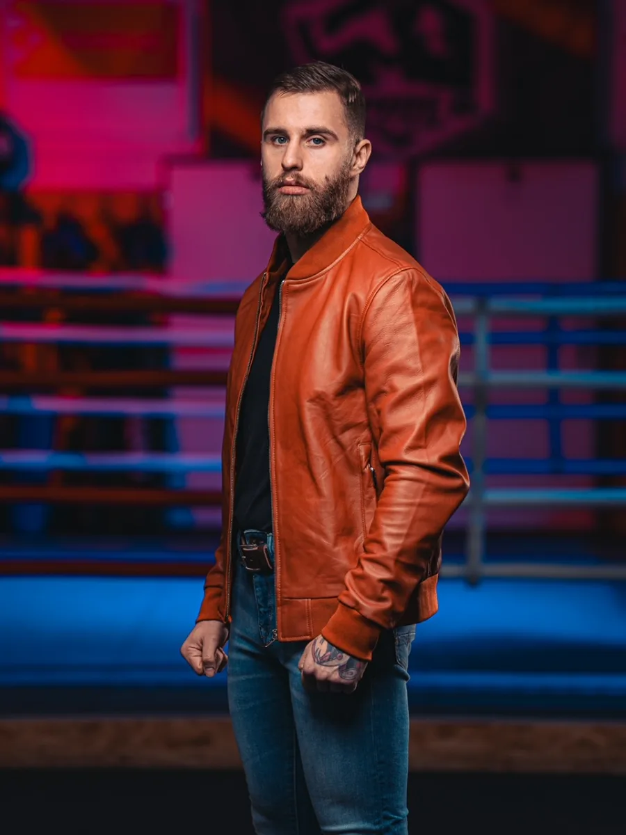 Rocky Bomber cognac 2.0 – Pánský kožený bomber koňakový - Obrázek 9