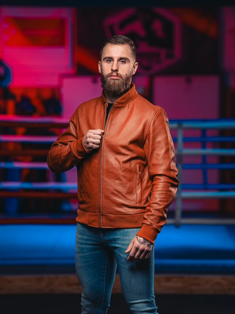Rocky Bomber cognac 2.0 – Pánský kožený bomber koňakový - Obrázek 11