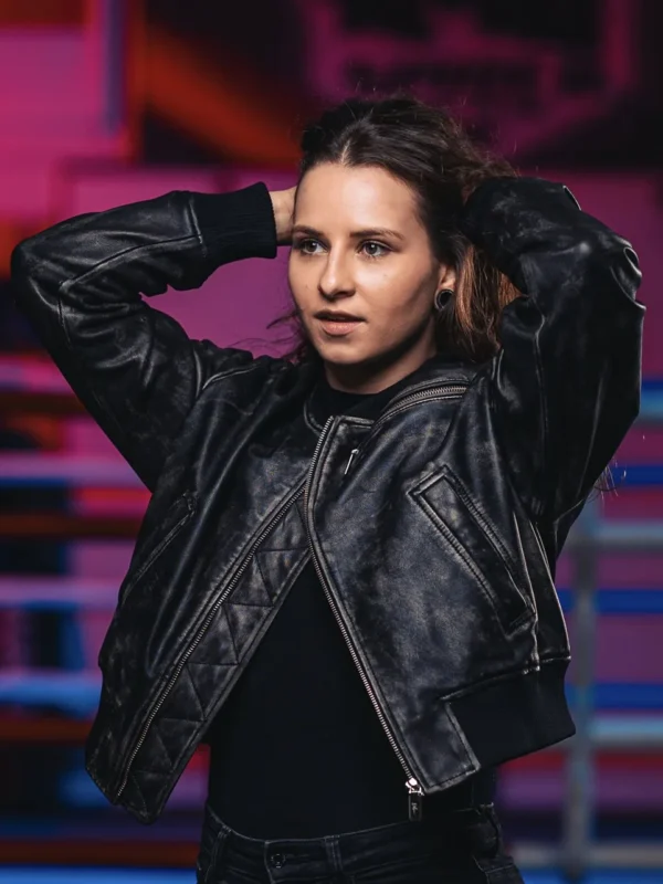 dámský kožený bomber