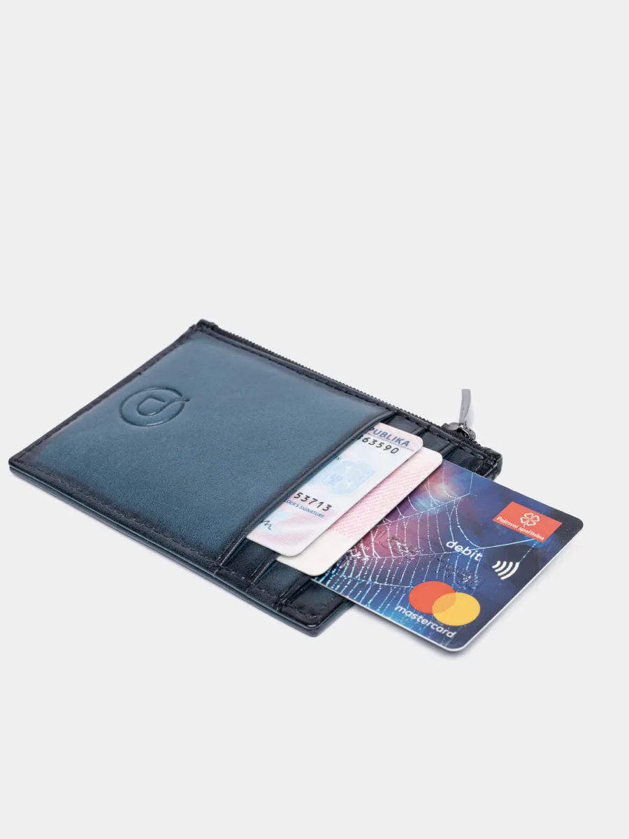 Wallstreet Mark blue Cardholder - Kožená peněženka modrá - Obrázek 10