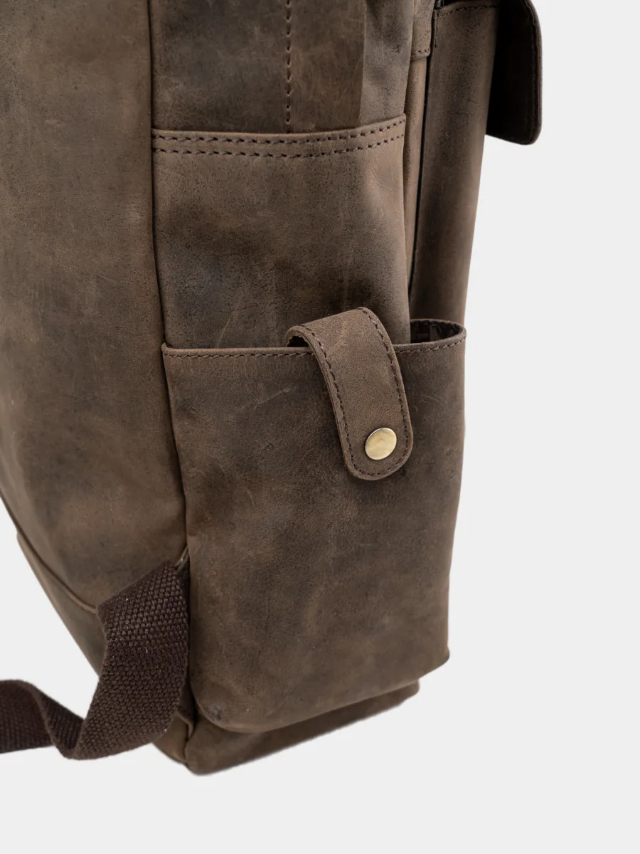Indiana Jones Backpack - Kožený batoh s kapsami hunter - Obrázek 4