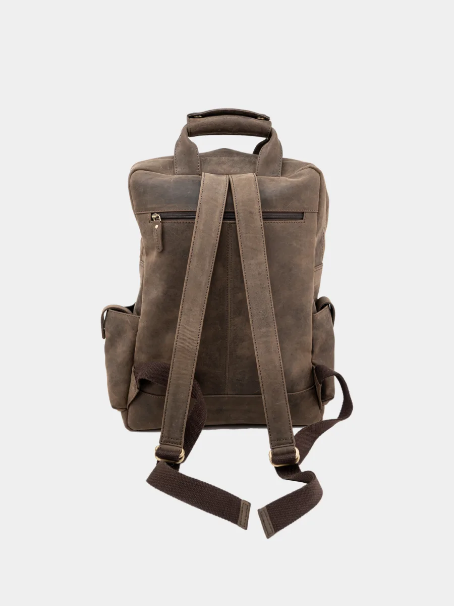 Indiana Jones Backpack - Kožený batoh s kapsami hunter - Obrázek 5