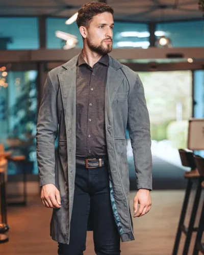 Kožený semišový kabát