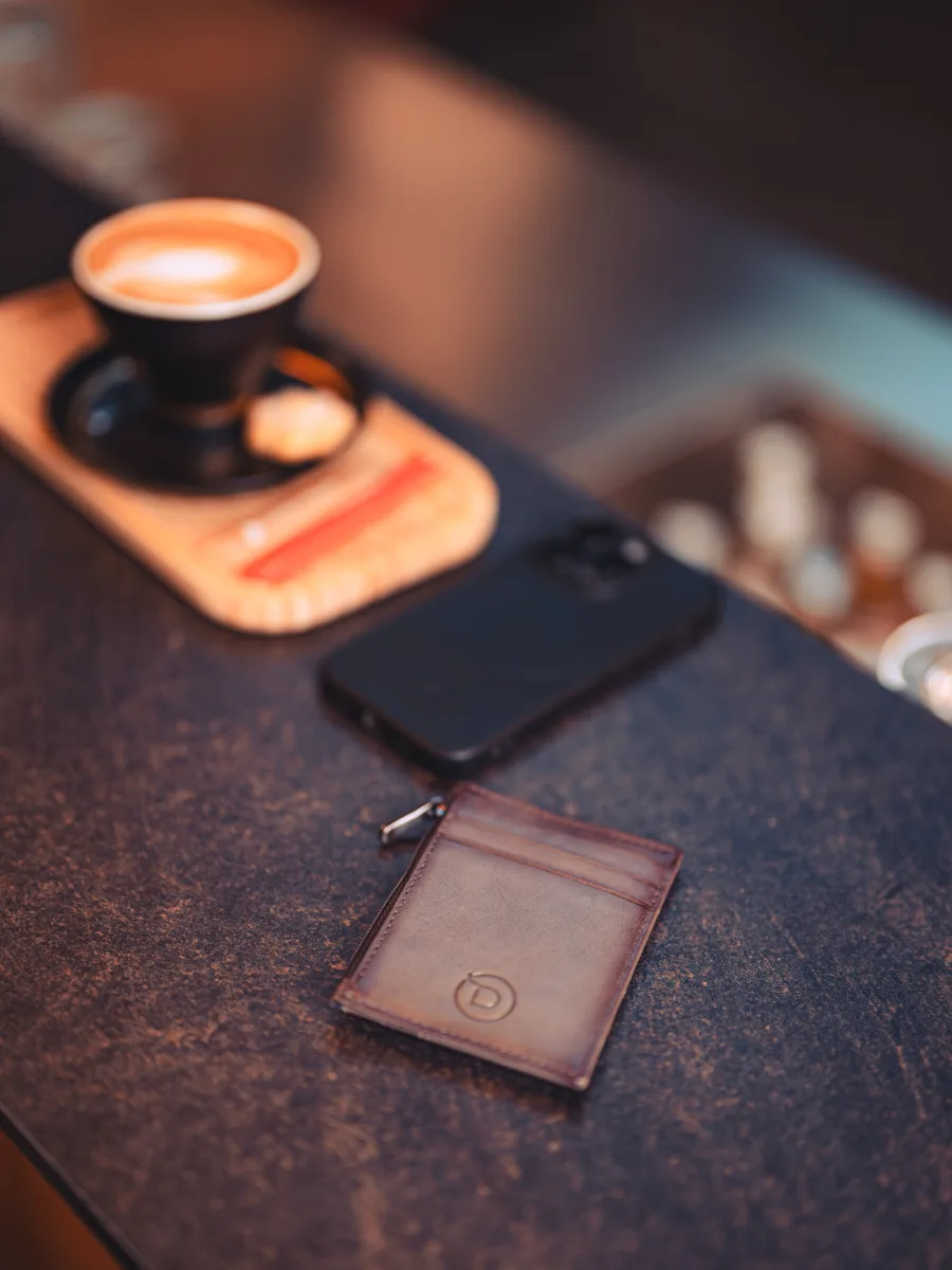 Wallstreet Mark grey Cardholder - Kožená peněženka šedá - Obrázek 3