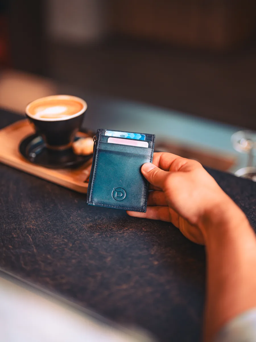 Wallstreet Mark blue Cardholder - Kožená peněženka modrá - Obrázek 12