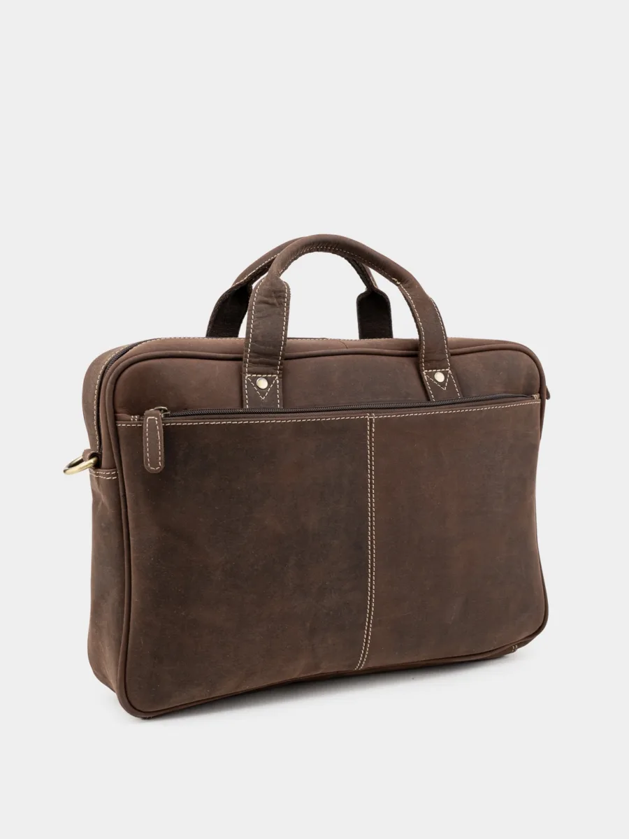 Dundee Laptop Bag Hunter - Kožená taška na notebook broušená kůže - Obrázek 7