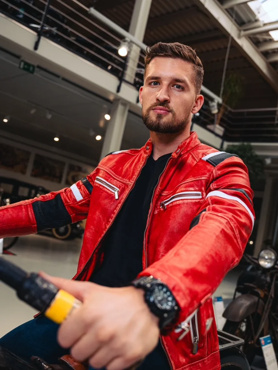 Hamilton supersport - kožená sportovní bunda červená rubber - Obrázek 5