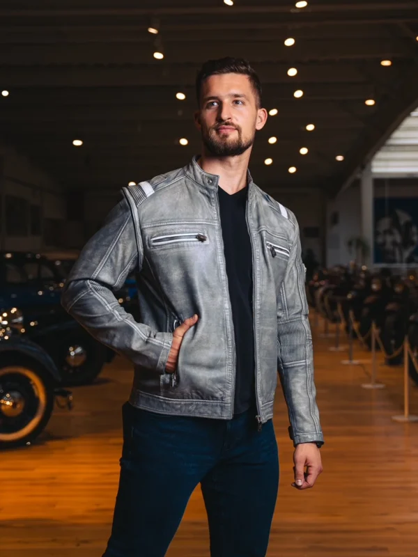 sportovní kožená bunda a vesta