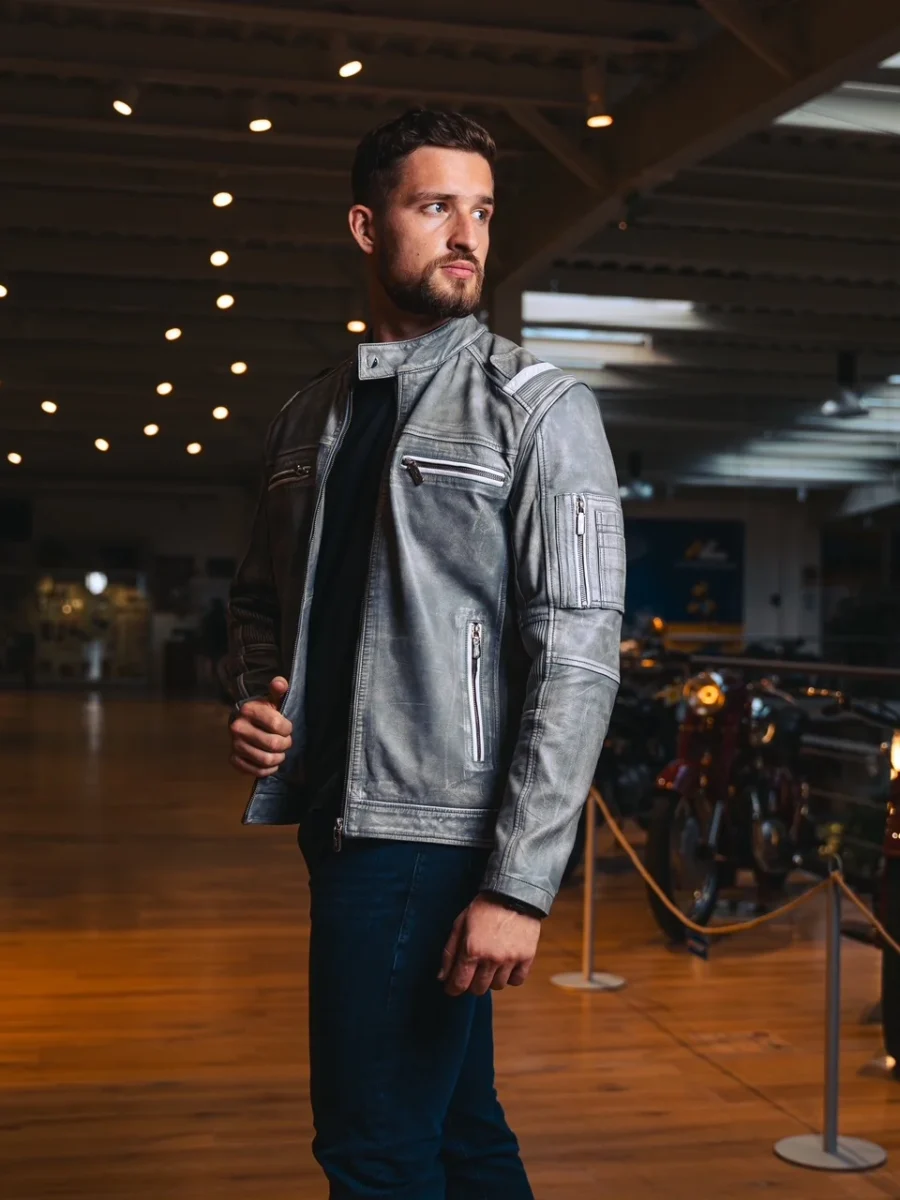 Hamilton supersport grey 2.0 – sportovní kožená bunda a vesta (2v1) šedá - Obrázek 15