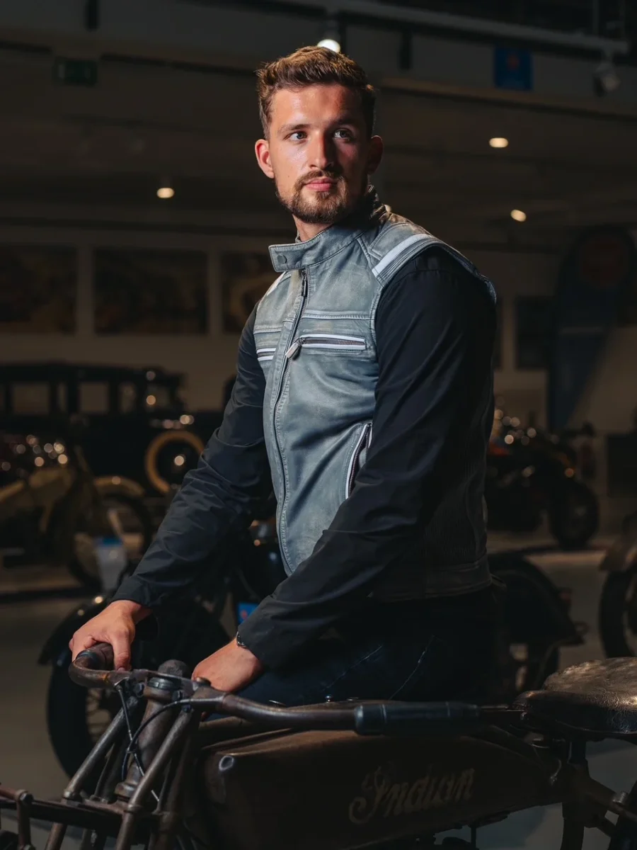 Hamilton supersport grey 2.0 – sportovní kožená bunda a vesta (2v1) šedá - Obrázek 18