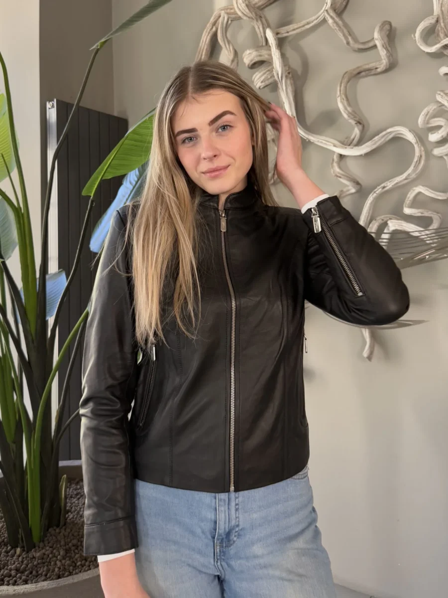 Becca Black 2.0 short – Dámská kožená bunda černá