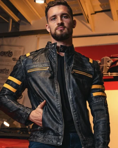 sportovní kožená bunda