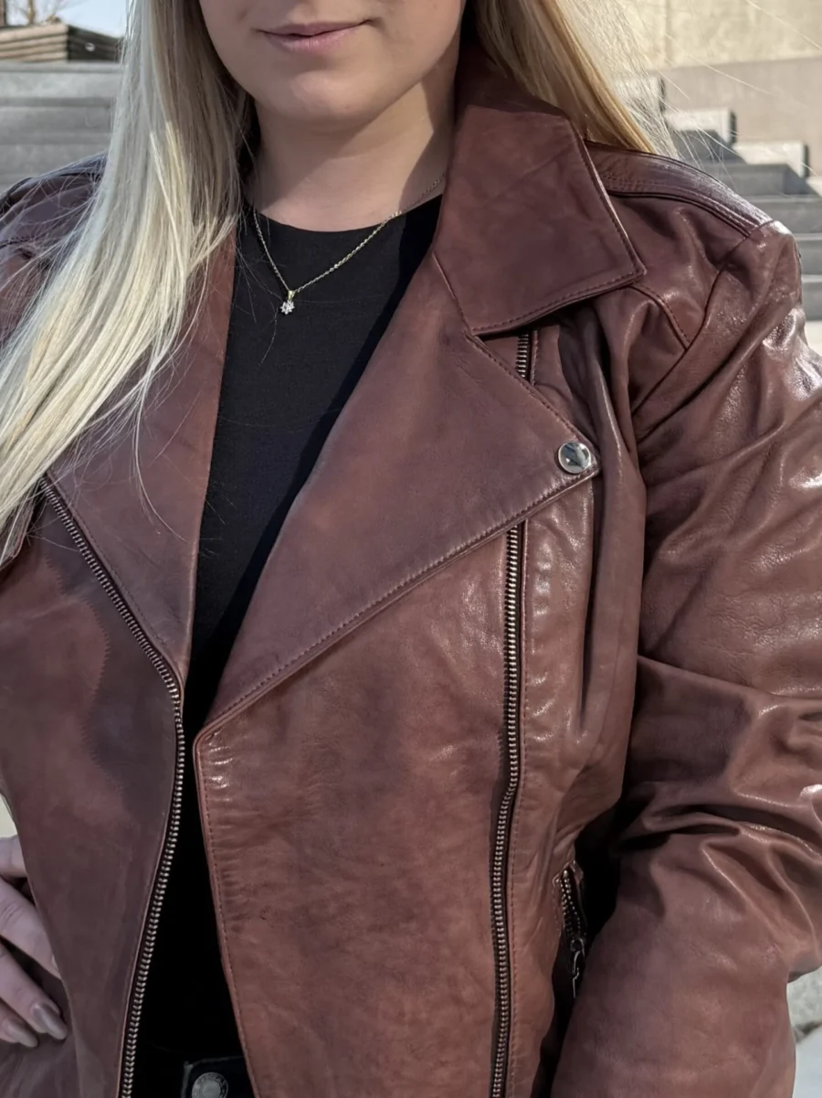 Aurelie Light Brown Atique- Kožený Křivák Hnědý - Obrázek 2