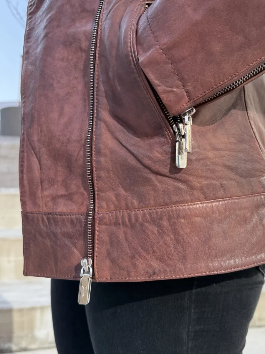 Aurelie Light Brown Atique- Kožený Křivák Hnědý - Obrázek 5
