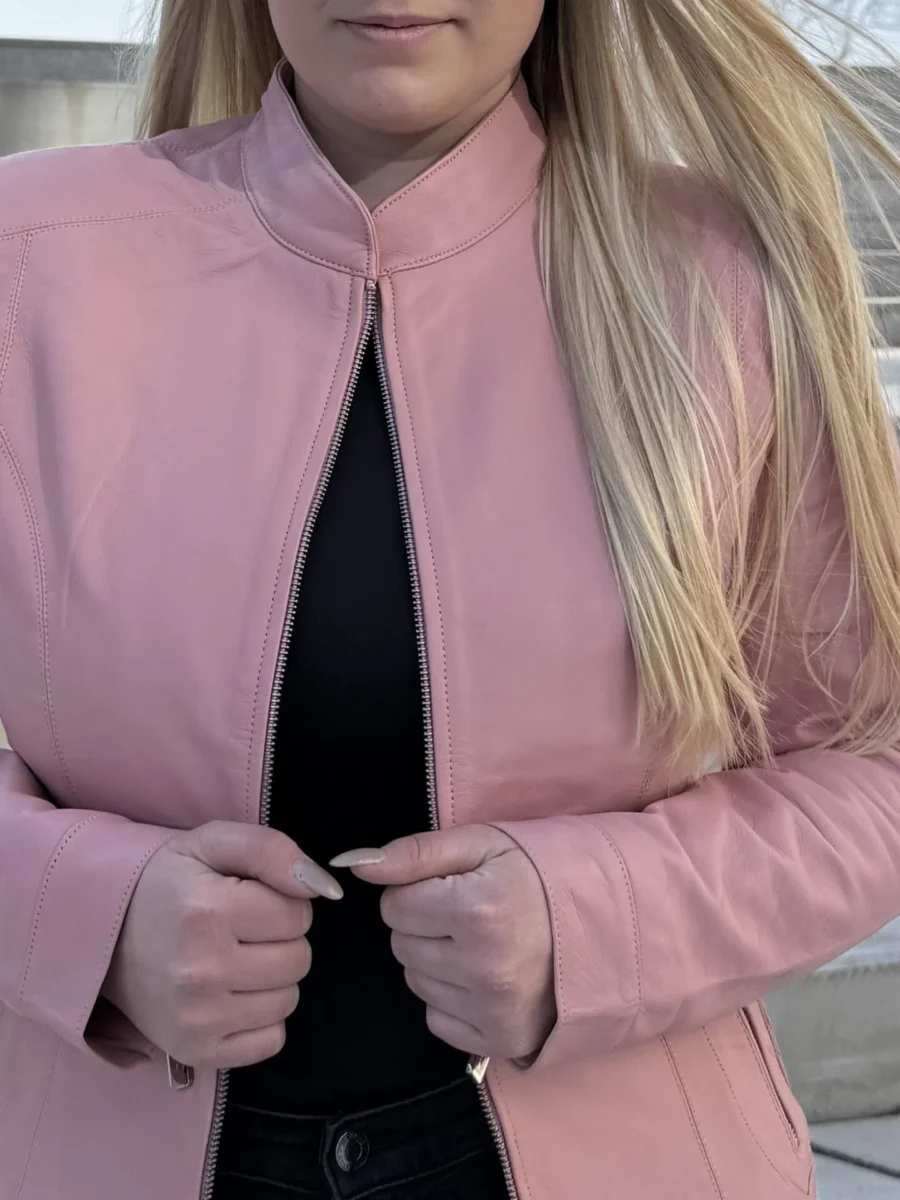 Becca Flexi Pink – Dámská kožená bunda růžová - Obrázek 2