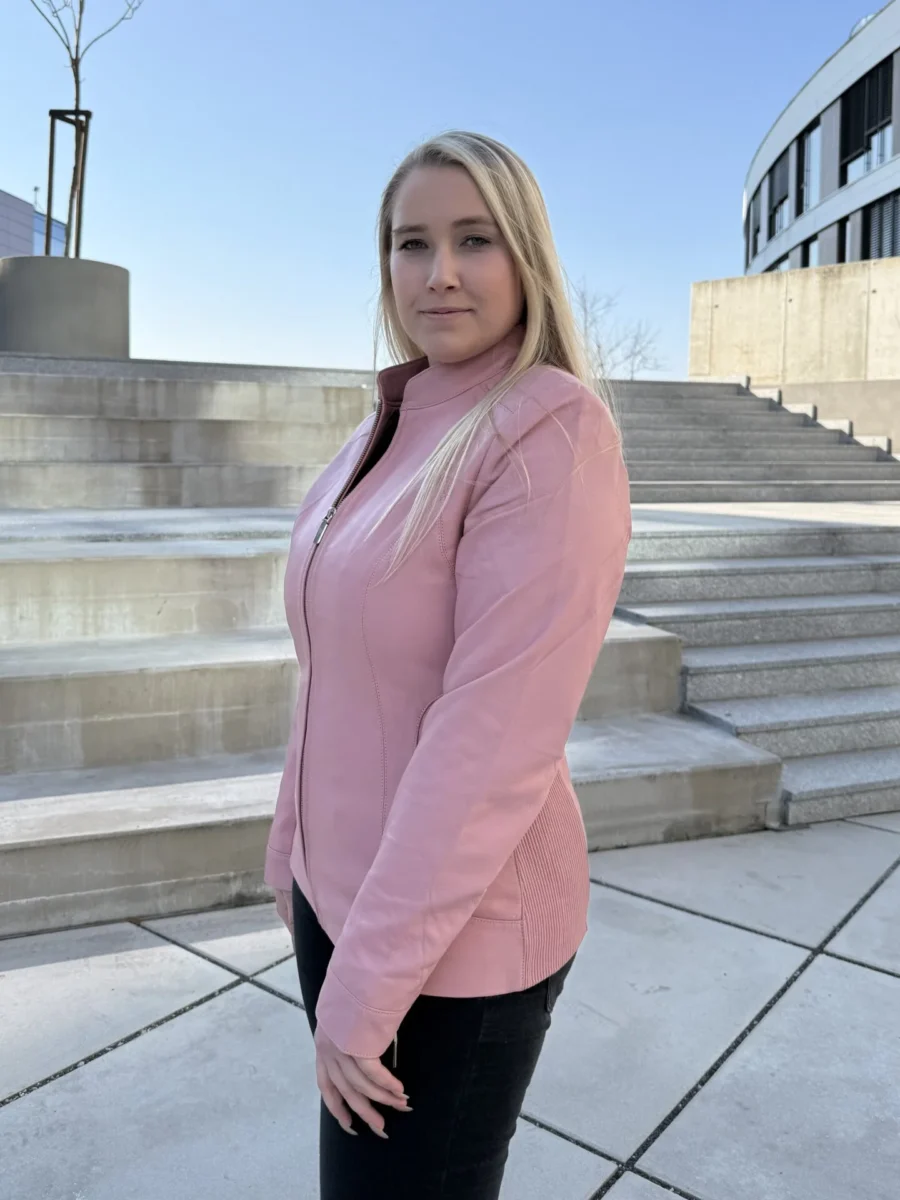 Becca Flexi Pink – Dámská kožená bunda růžová - Obrázek 3