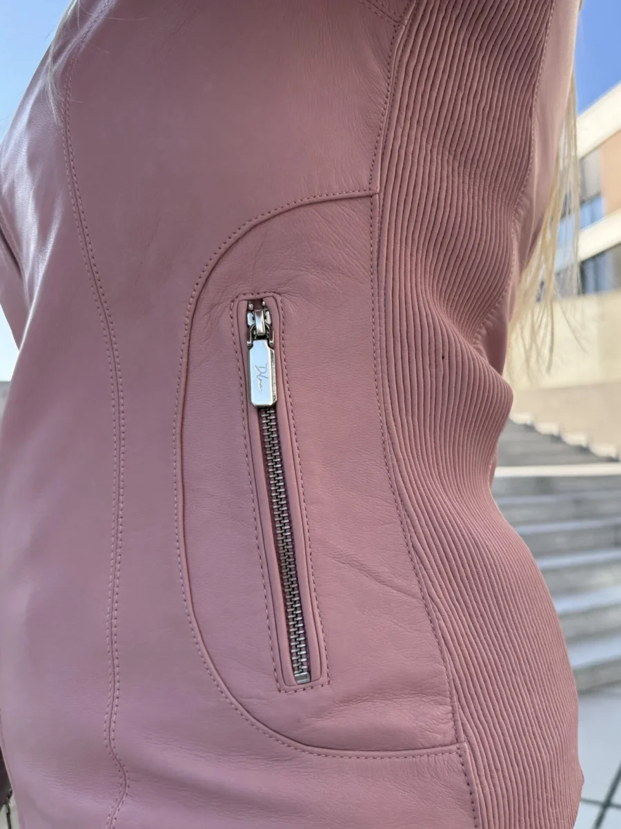 Becca Flexi Pink – Dámská kožená bunda růžová - Obrázek 5
