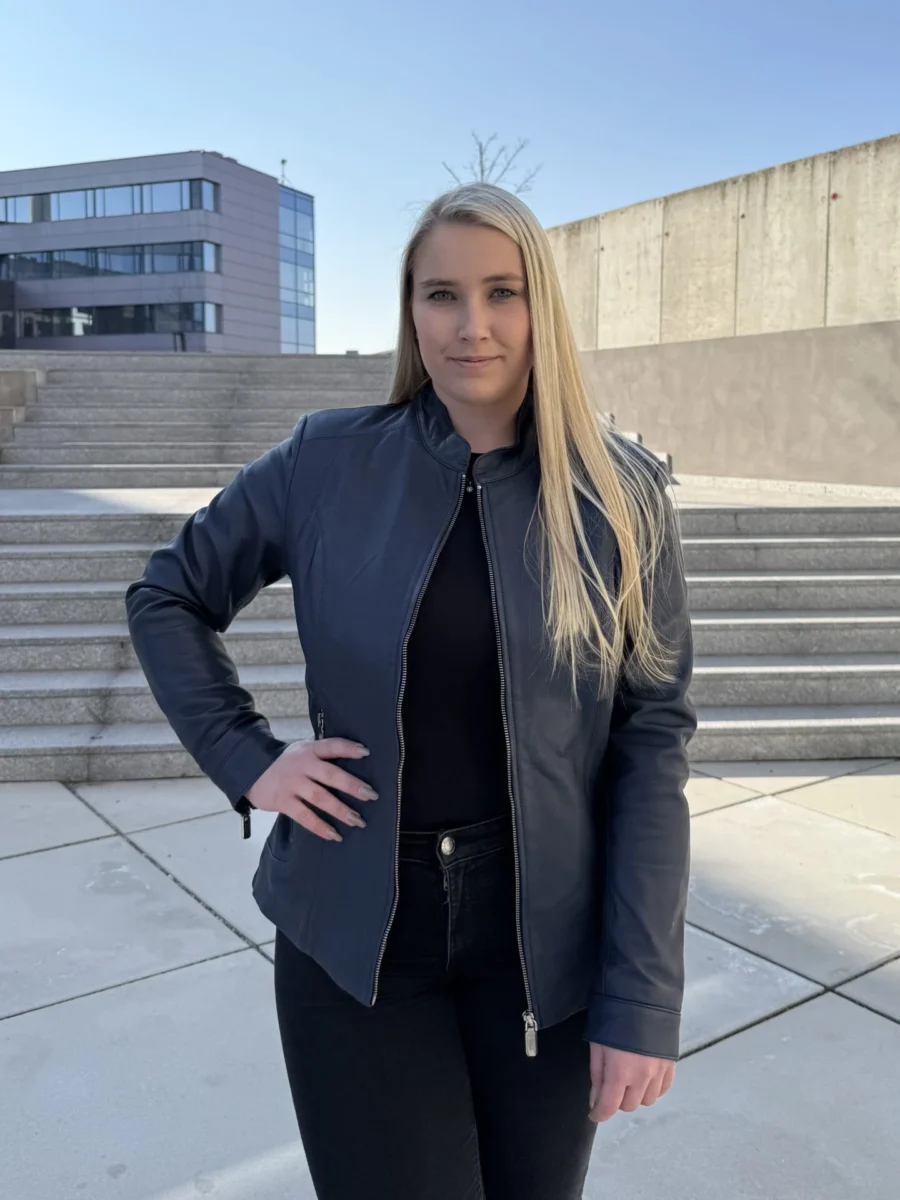 Becca Flexi Navy Blue – Dámská kožená bunda tmavě modrá - Obrázek 3