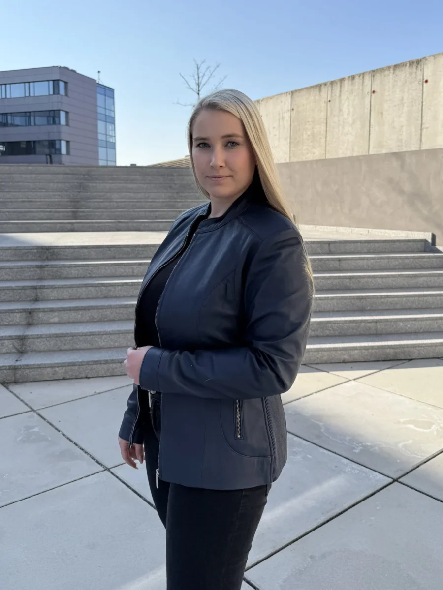 Becca Flexi Navy Blue – Dámská kožená bunda tmavě modrá - Obrázek 4