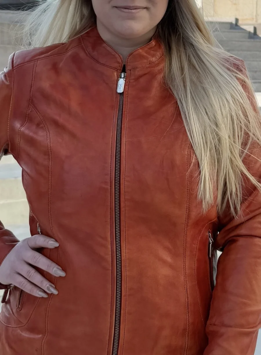 Becca Flexi Bordeaux – Dámská kožená bunda cihlová - Obrázek 2