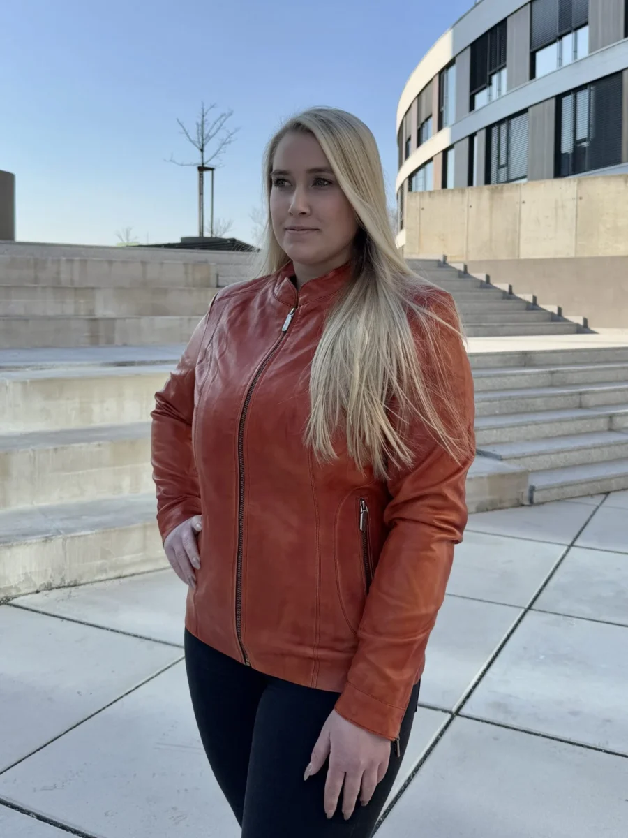 Becca Flexi Bordeaux – Dámská kožená bunda cihlová - Obrázek 3