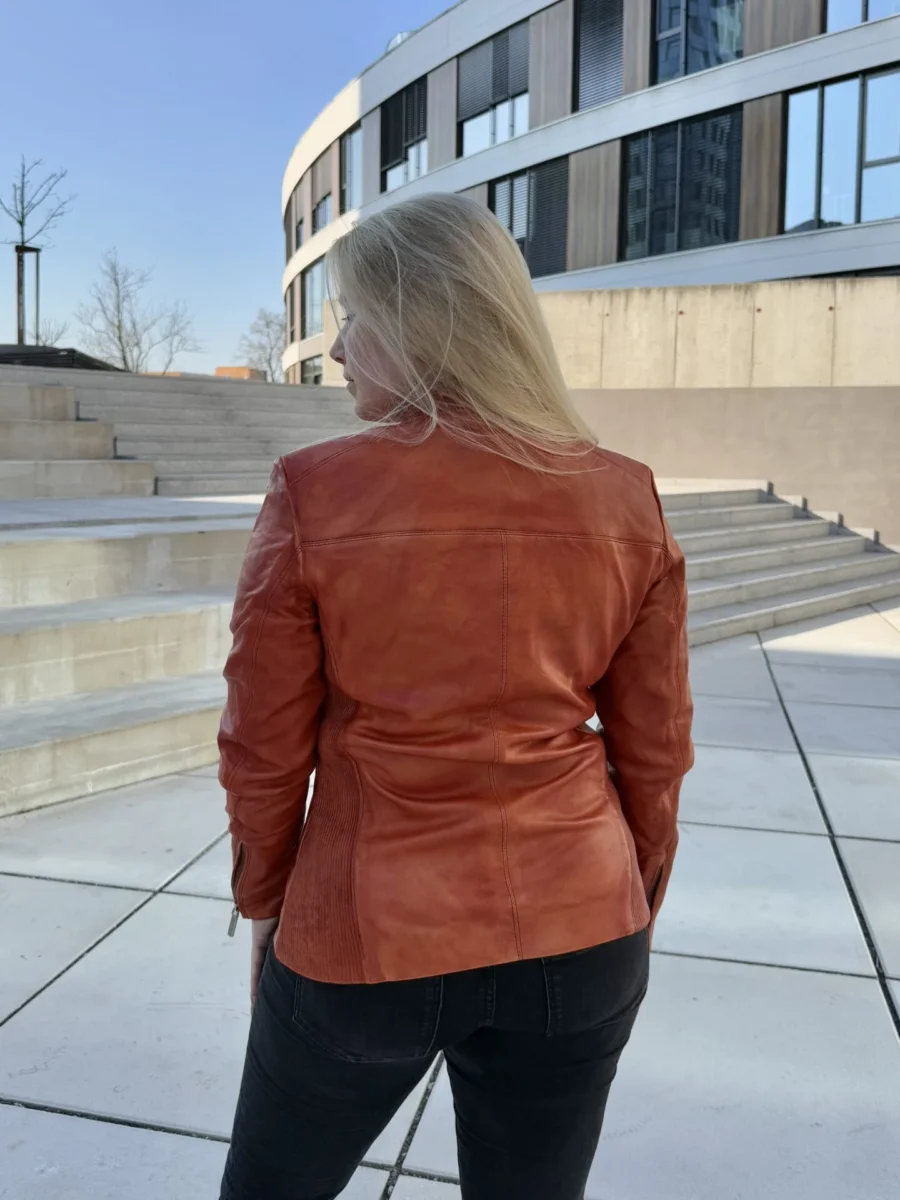 Becca Flexi Bordeaux – Dámská kožená bunda cihlová - Obrázek 7