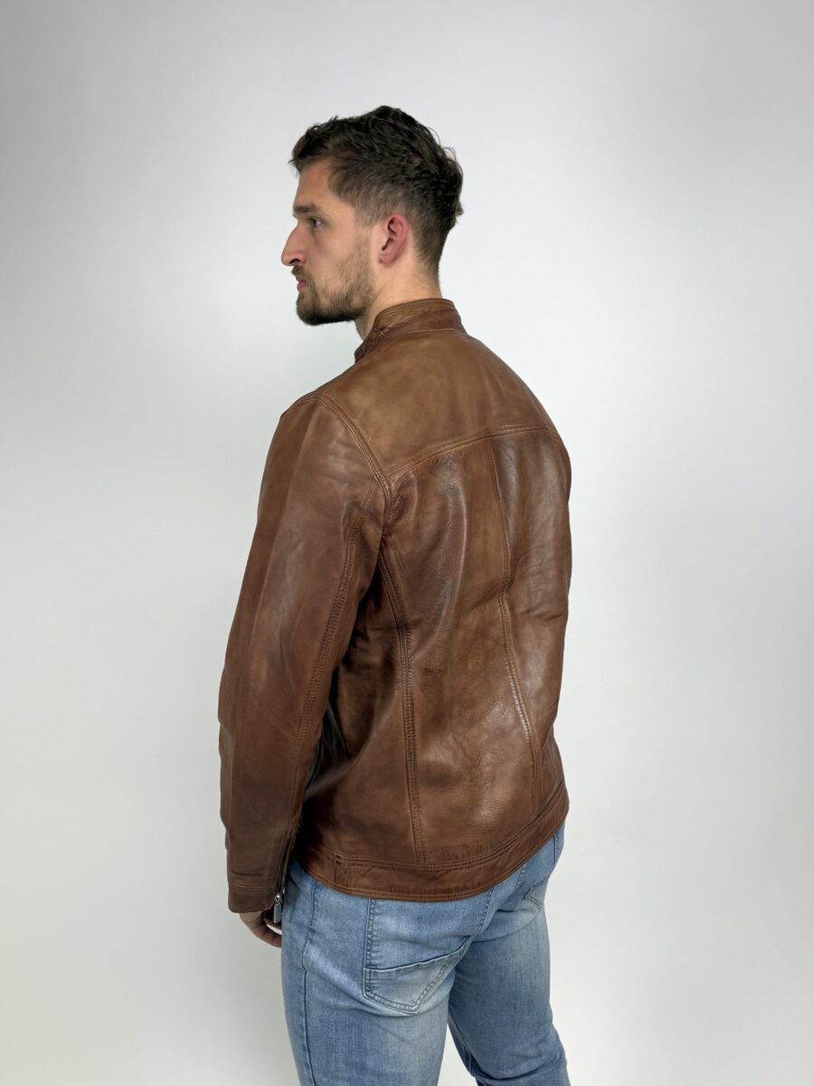 James 007 Chestnut Brown - Kožená bunda hnědá kaštan - Obrázek 4