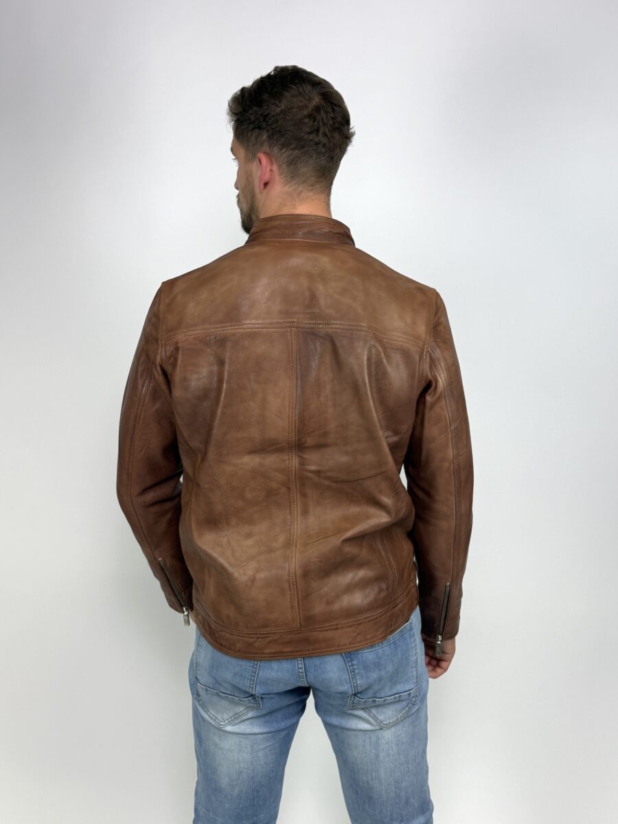 James 007 Chestnut Brown - Kožená bunda hnědá kaštan - Obrázek 5