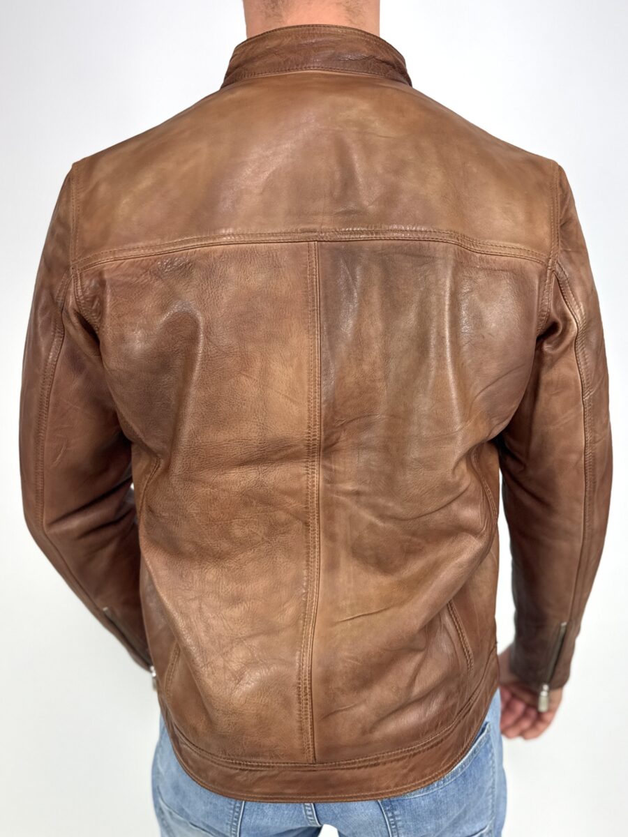 James 007 Chestnut Brown - Kožená bunda hnědá kaštan - Obrázek 7
