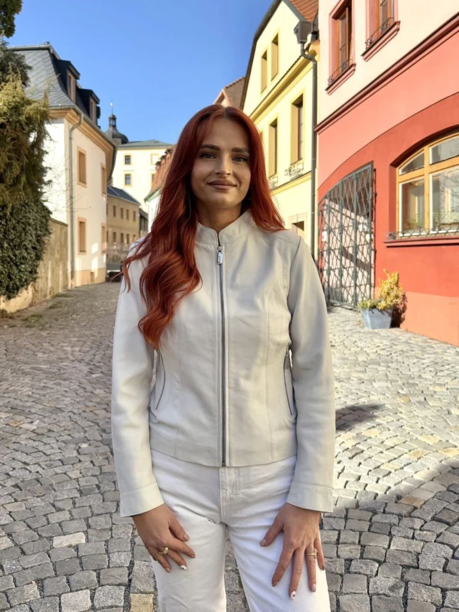 Becca White 2.0 short – Dámská kožená bunda bílá - Obrázek 3