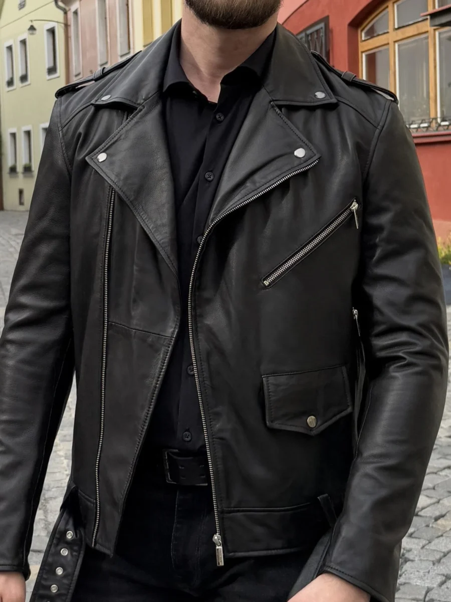 Karl Biker - Pánský kožený křivák černý - Obrázek 2