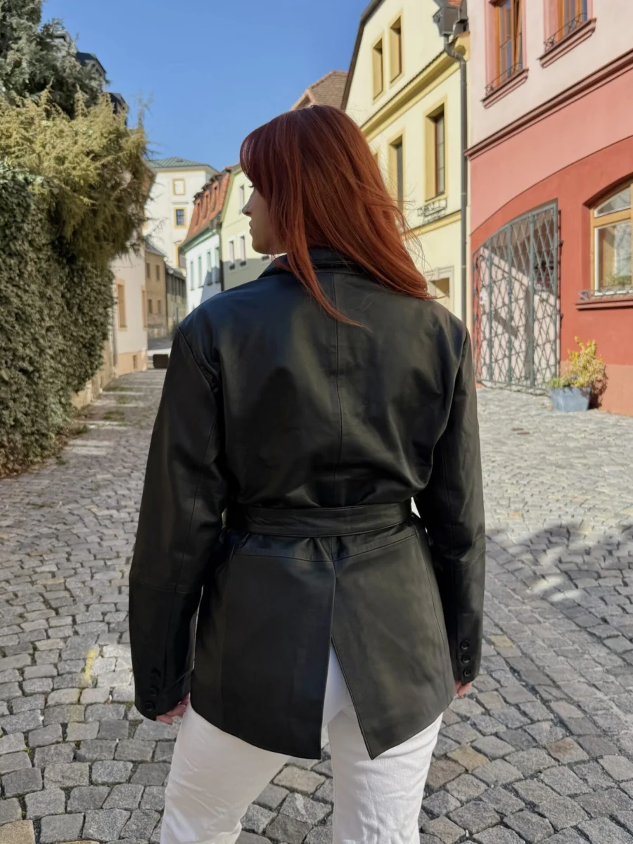 Leonardo – Černé kožené sako unisex - Obrázek 5