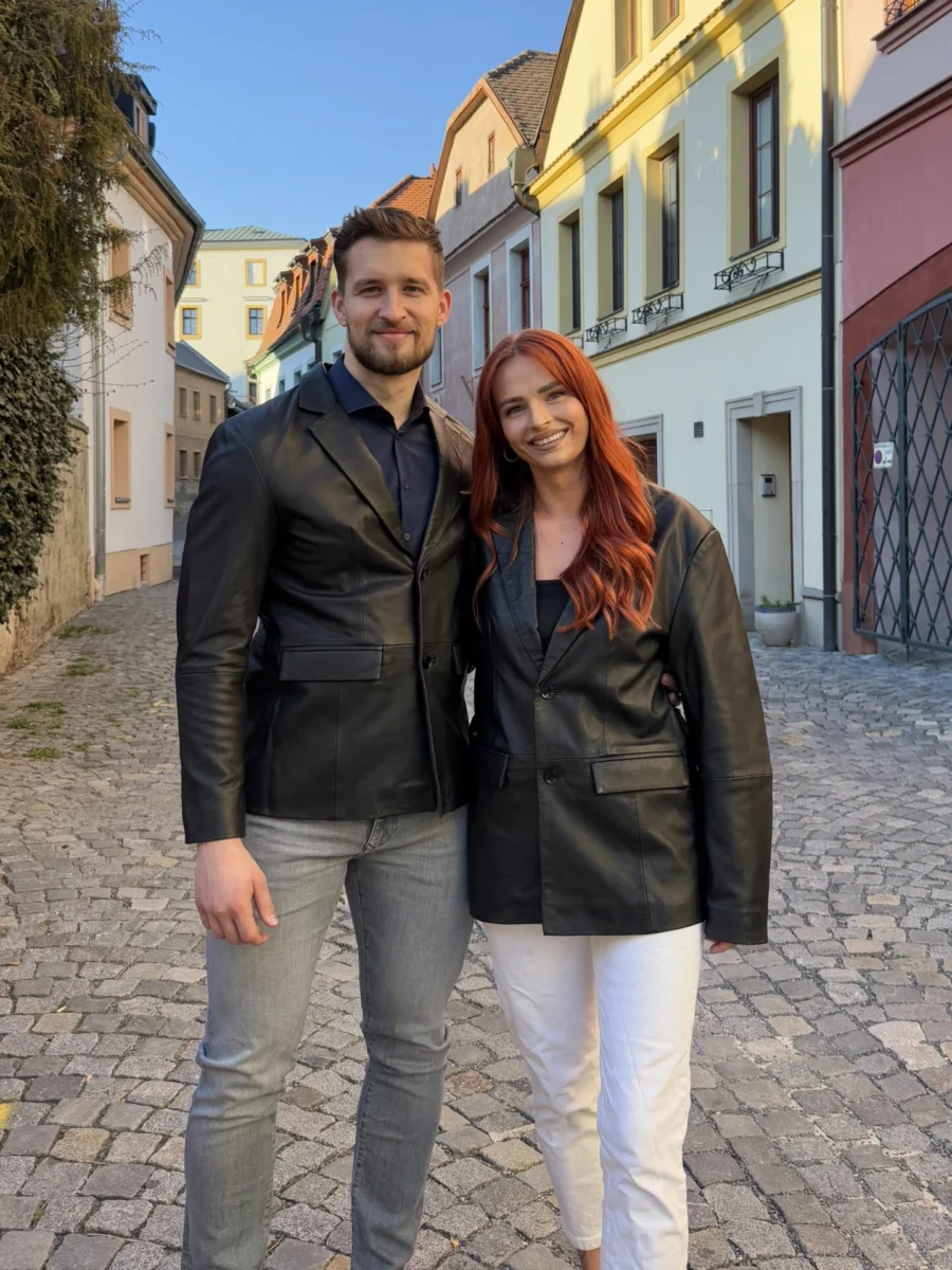Leonardo – Černé kožené sako unisex - Obrázek 6