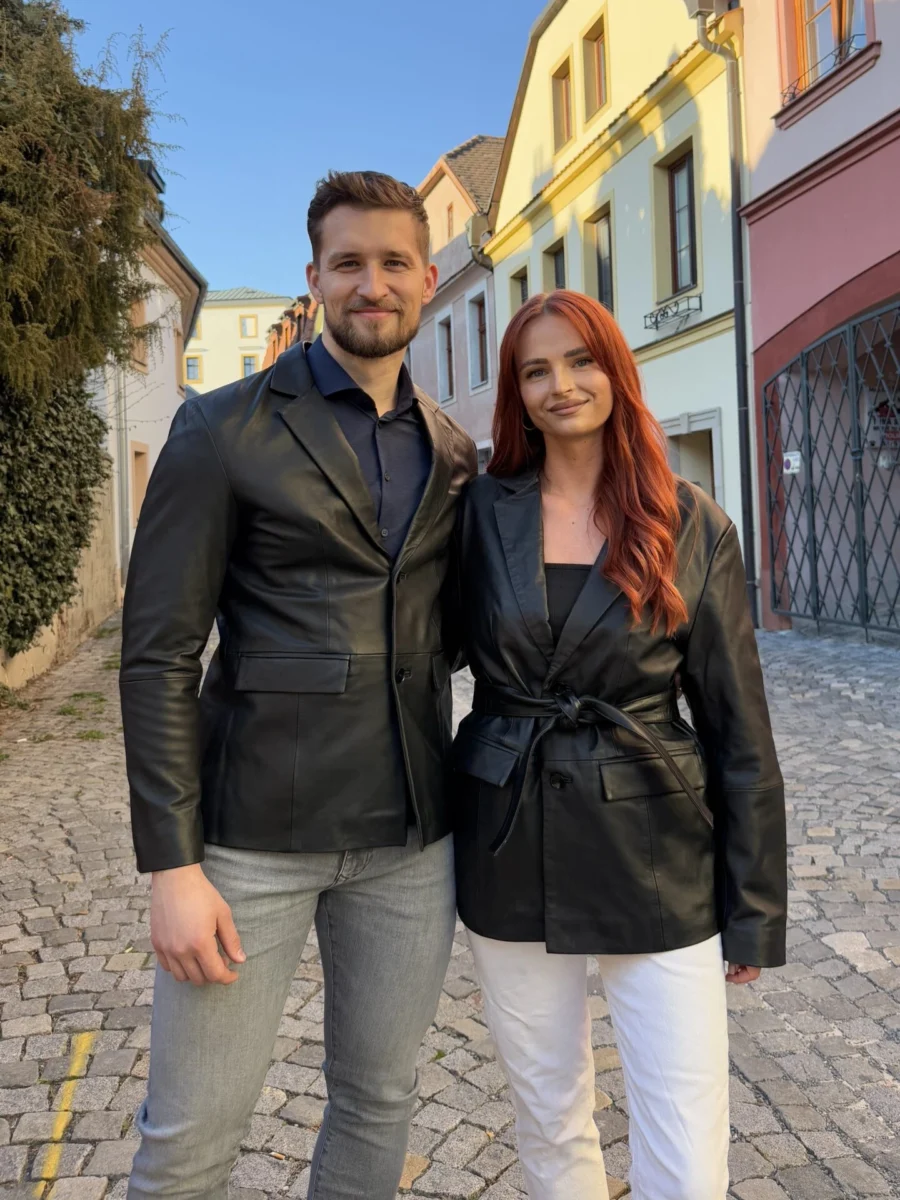 Leonardo – Černé kožené sako unisex - Obrázek 7
