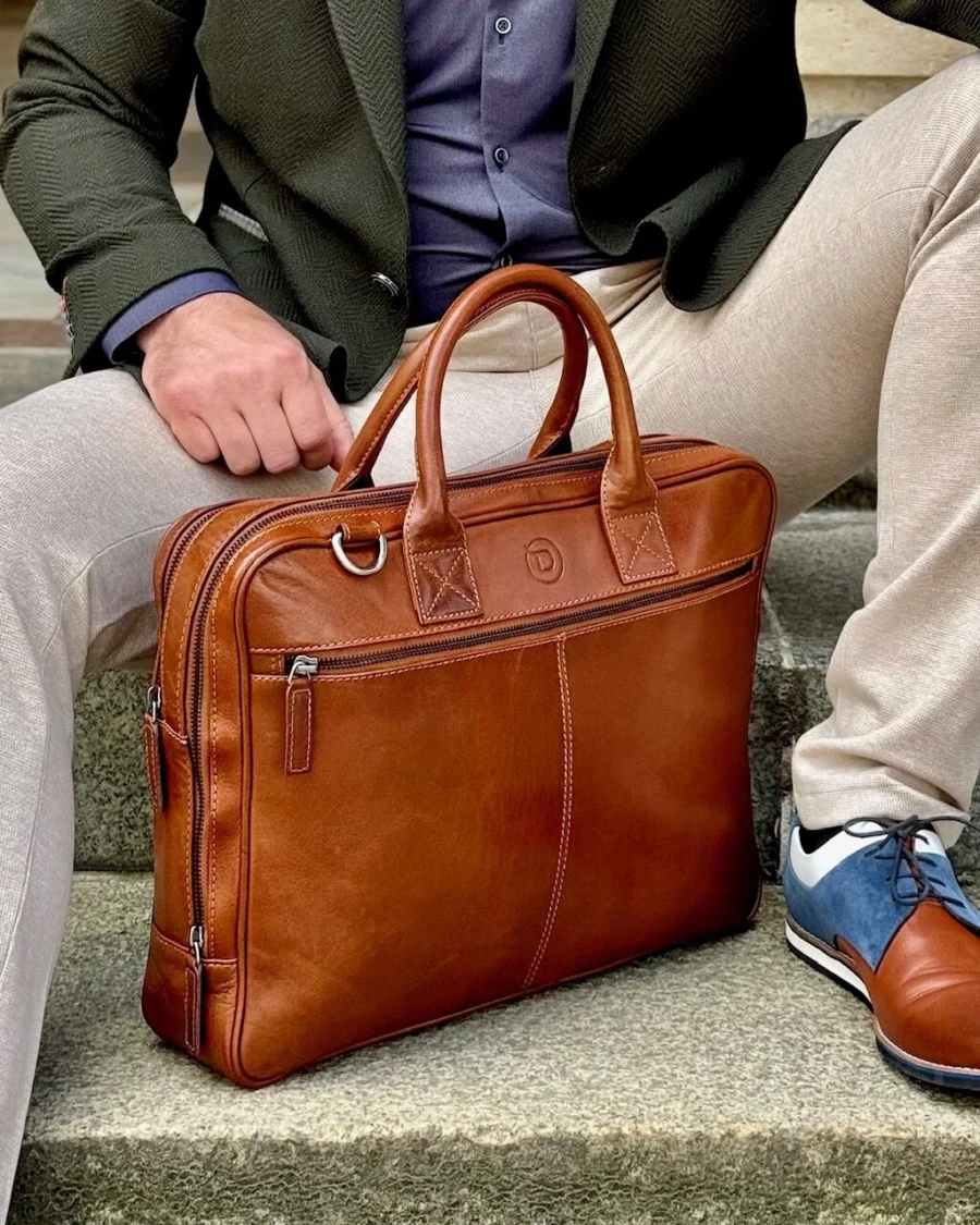 Wallstreet Jordan Cognac - Kožená business taška - Obrázek 2
