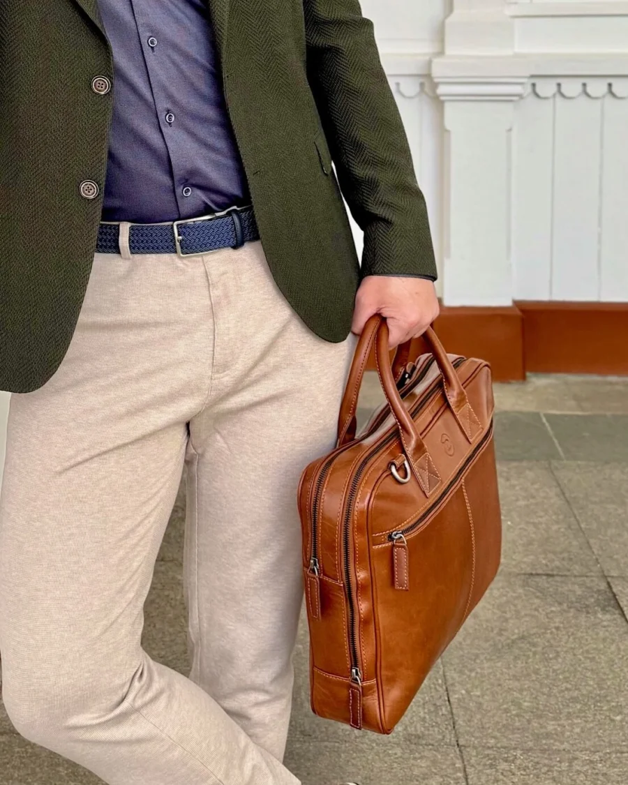 Wallstreet Jordan Cognac - Kožená business taška - Obrázek 8