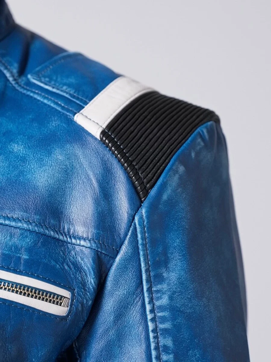 Hamilton supersport - kožená sportovní bunda modrá denim - Obrázek 7