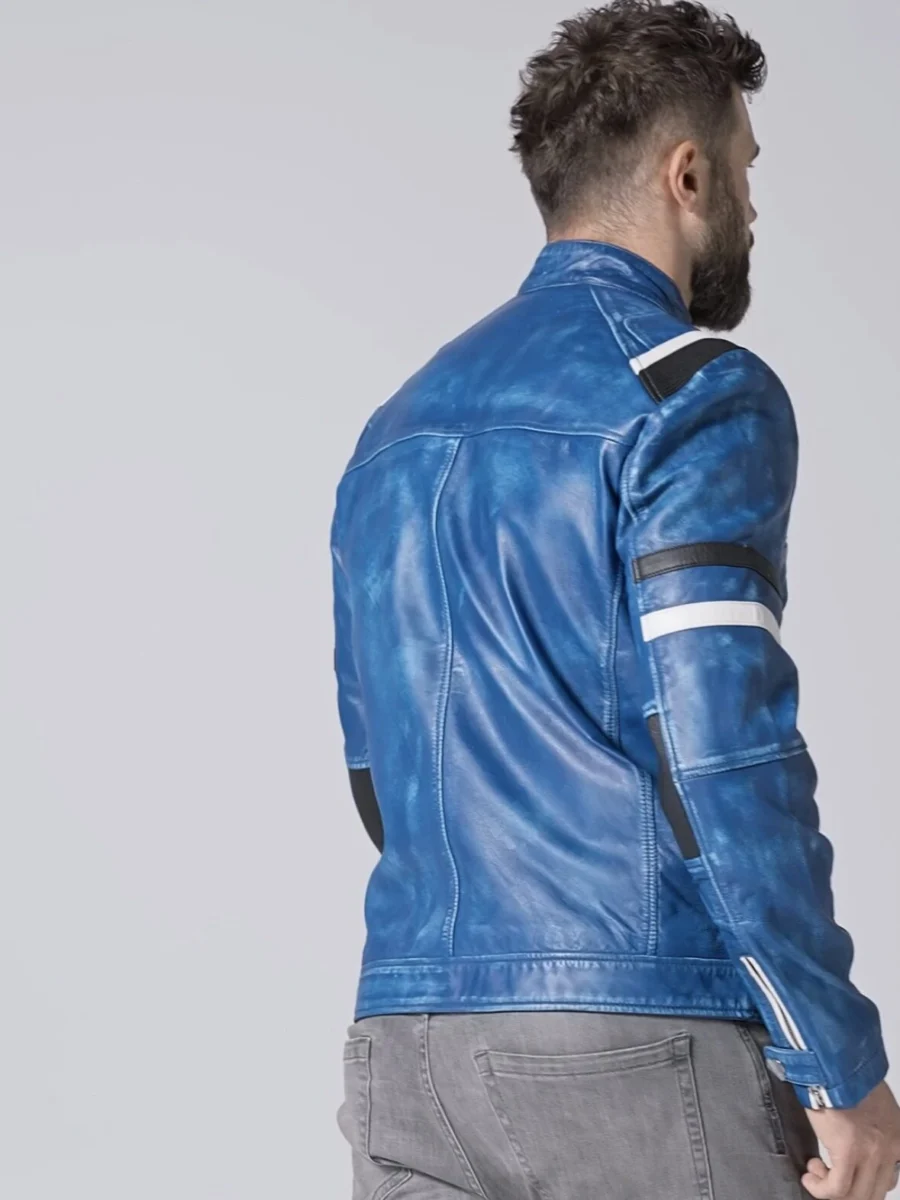 Hamilton supersport - kožená sportovní bunda modrá denim - Obrázek 9