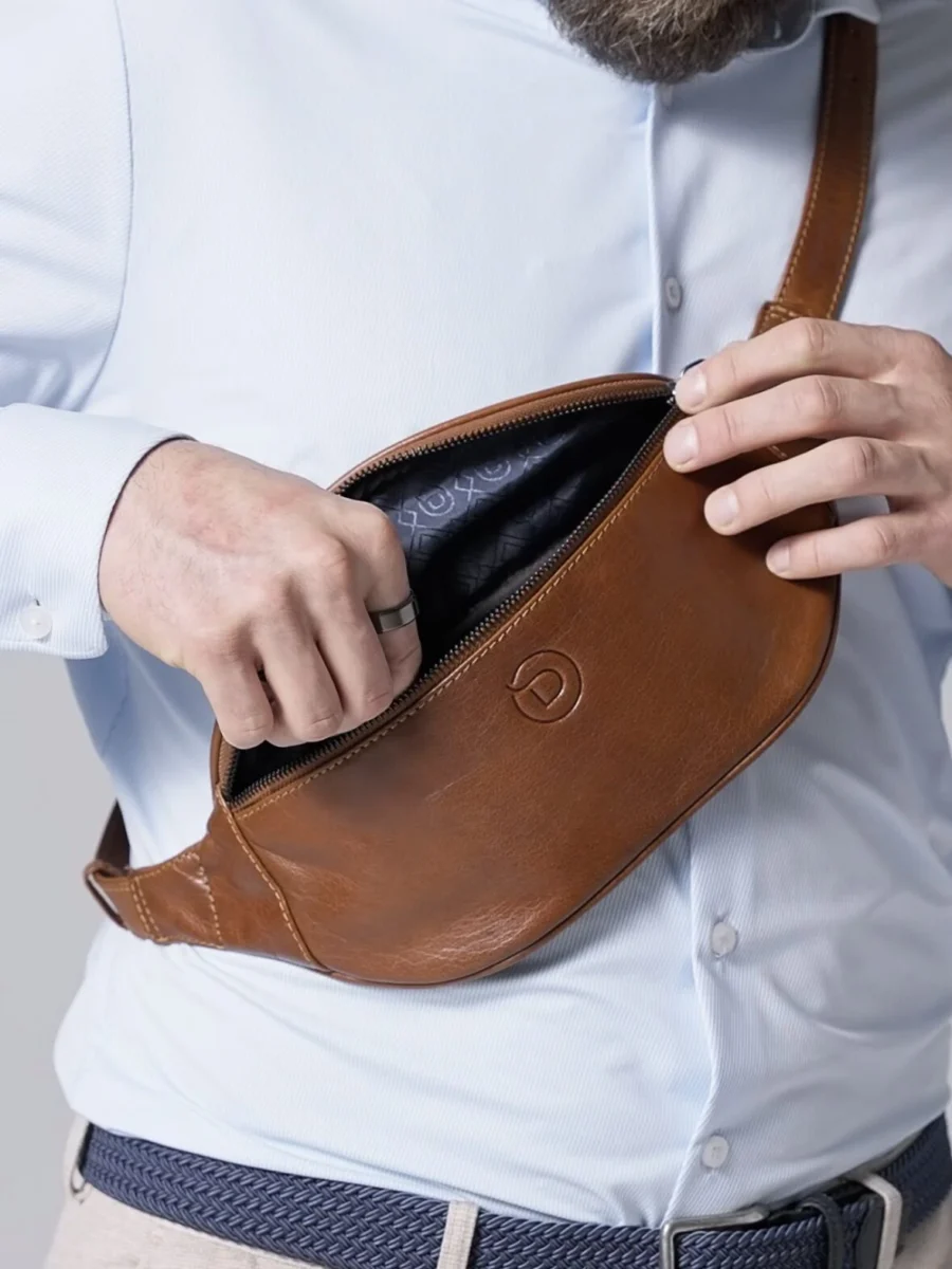 Wallstreet Benjamin Chestbag - kožená ledvinka koňaková - Obrázek 4