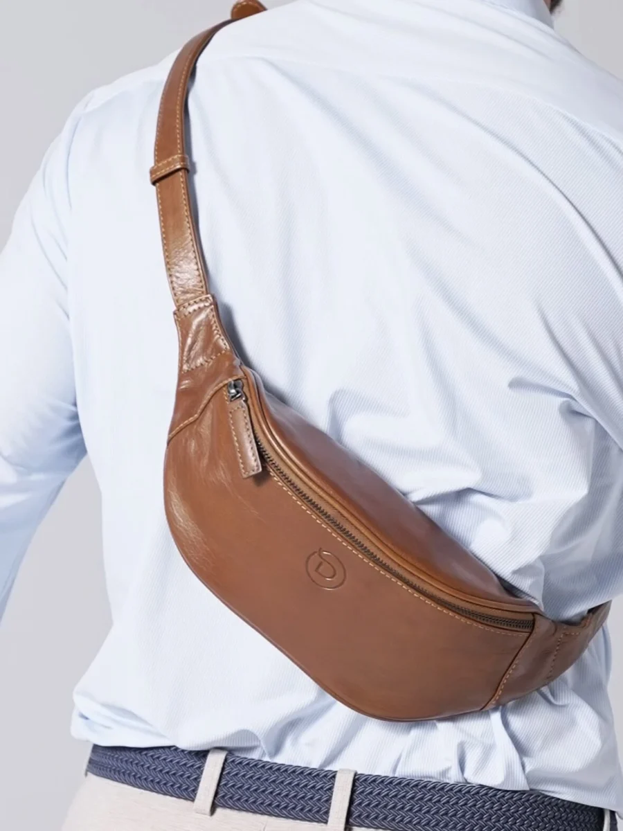 Wallstreet Benjamin Chestbag - kožená ledvinka koňaková - Obrázek 3