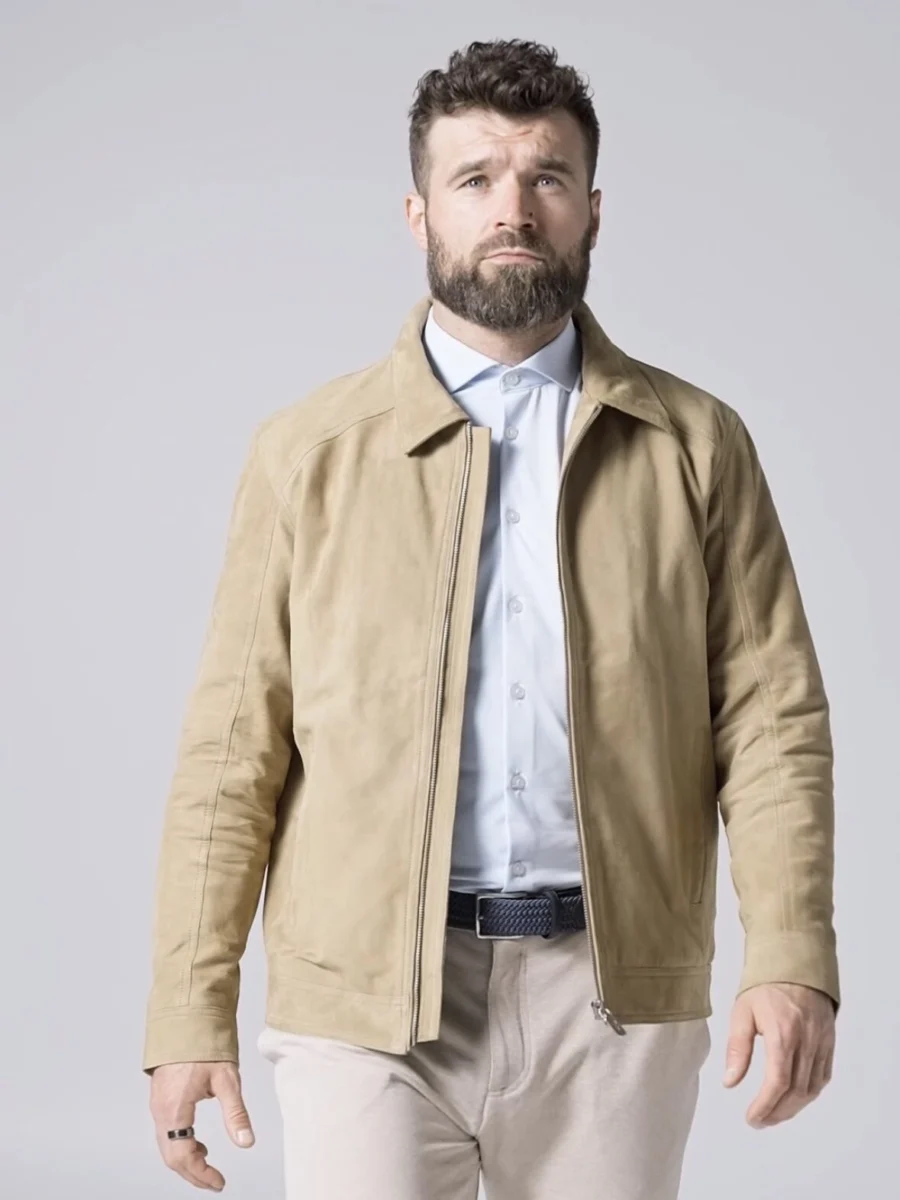 kožená bunda s límcem