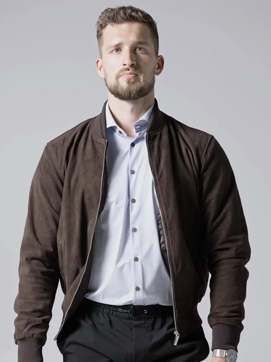 Rocky Bomber Suede Brown – Pánský kožený bomber semiš hnědý - Obrázek 5