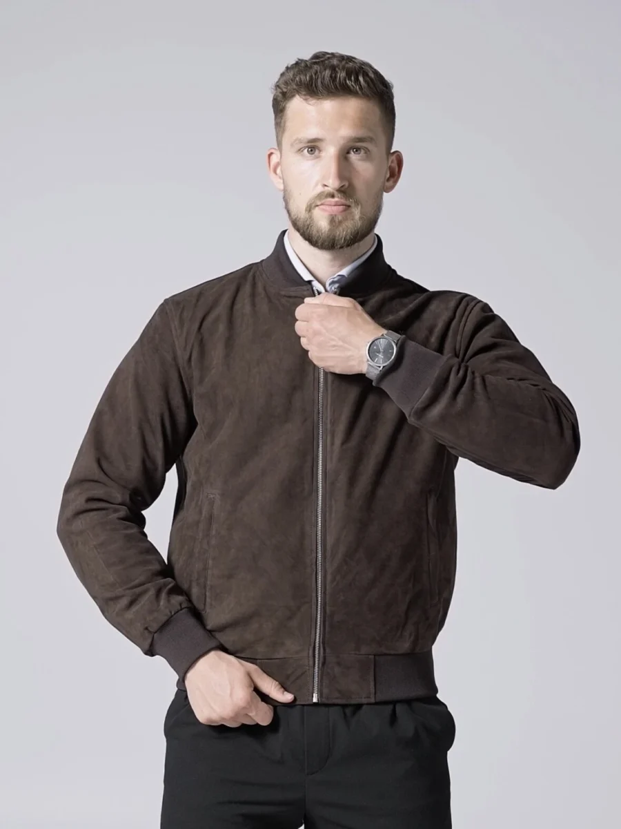 Rocky Bomber Suede Brown – Pánský kožený bomber semiš hnědý - Obrázek 8