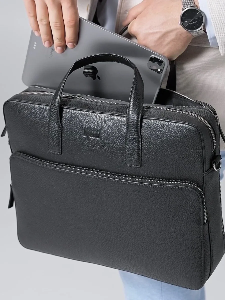 Baghira Laptop Bag - Kožená taška na dokumenty černá - Obrázek 10