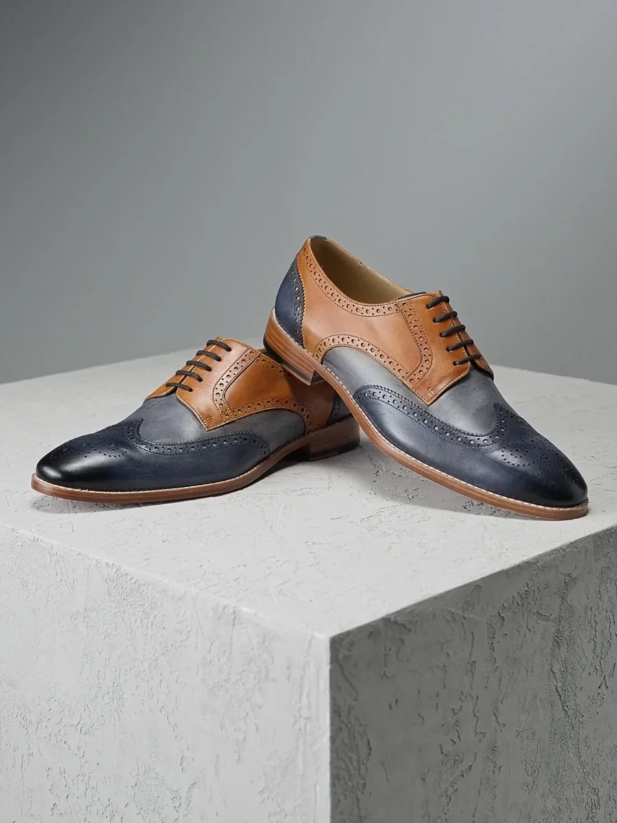 Oxford Auckland Brogue 3.0 - Kožené boty modrá-koňak - Obrázek 4