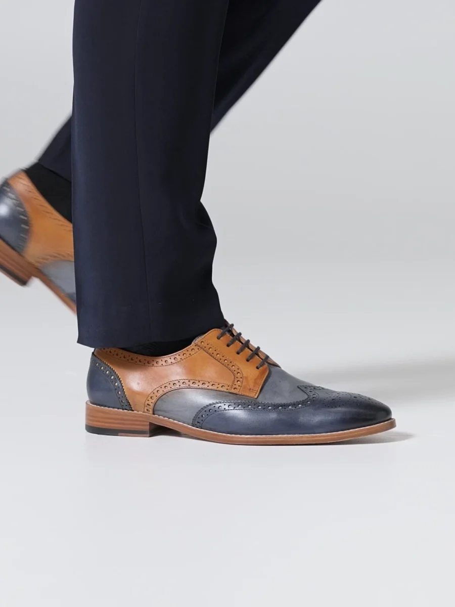 Oxford Auckland Brogue 3.0 - Kožené boty modrá-koňak - Obrázek 7