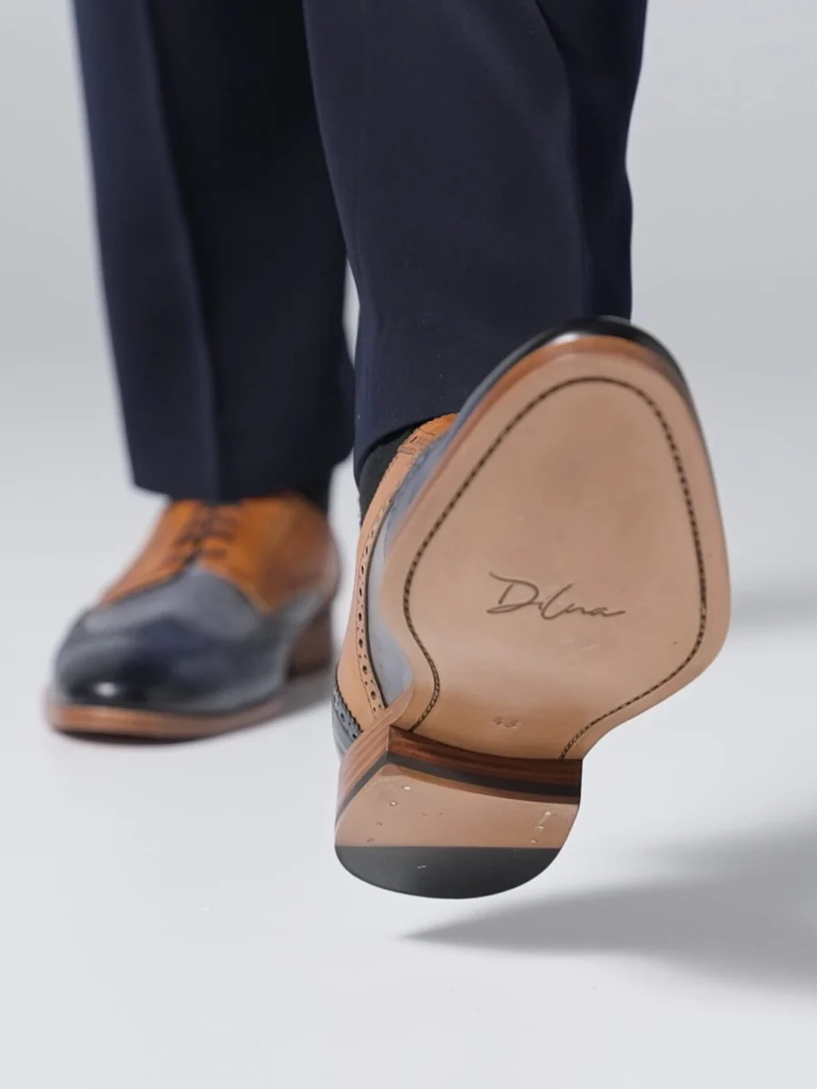 Oxford Auckland Brogue 3.0 - Kožené boty modrá-koňak - Obrázek 3