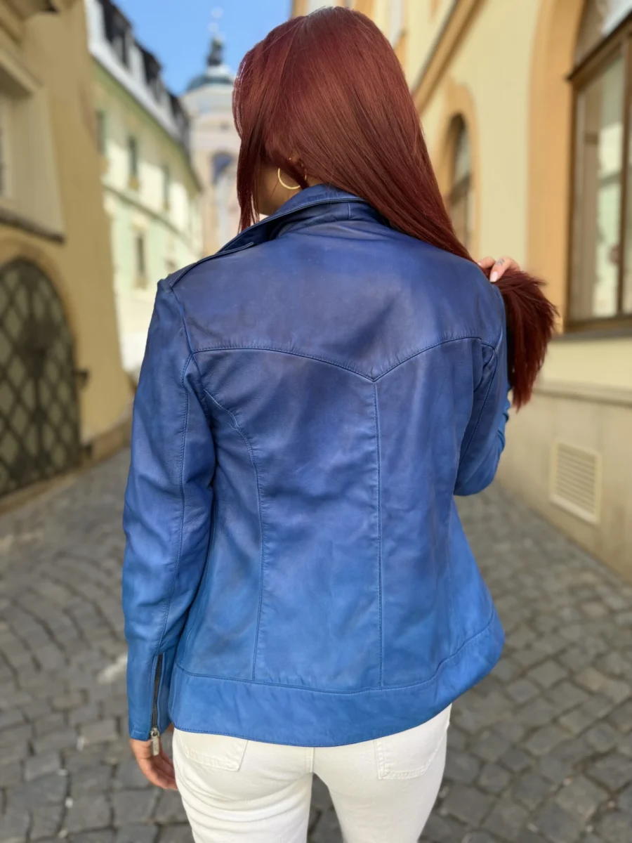 Aurelie Blue Ombre - Kožený Křivák Modré Ombré - Obrázek 10